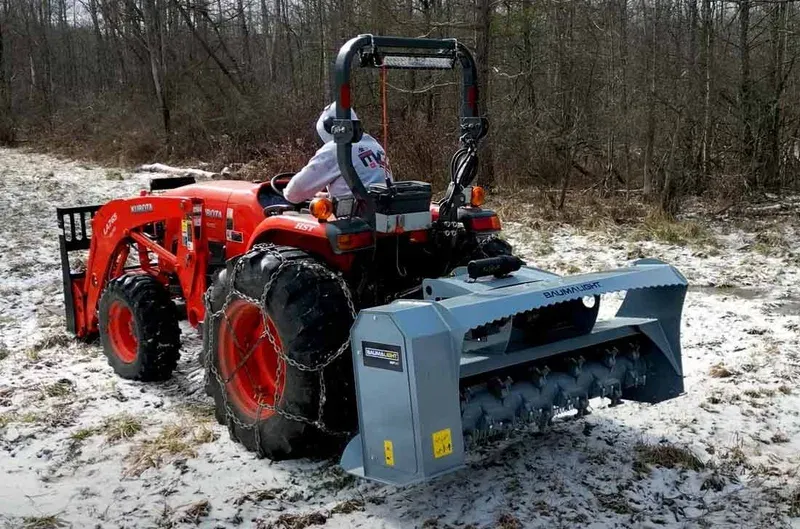 Baumalight MP360 brush mulcher on a tractor
