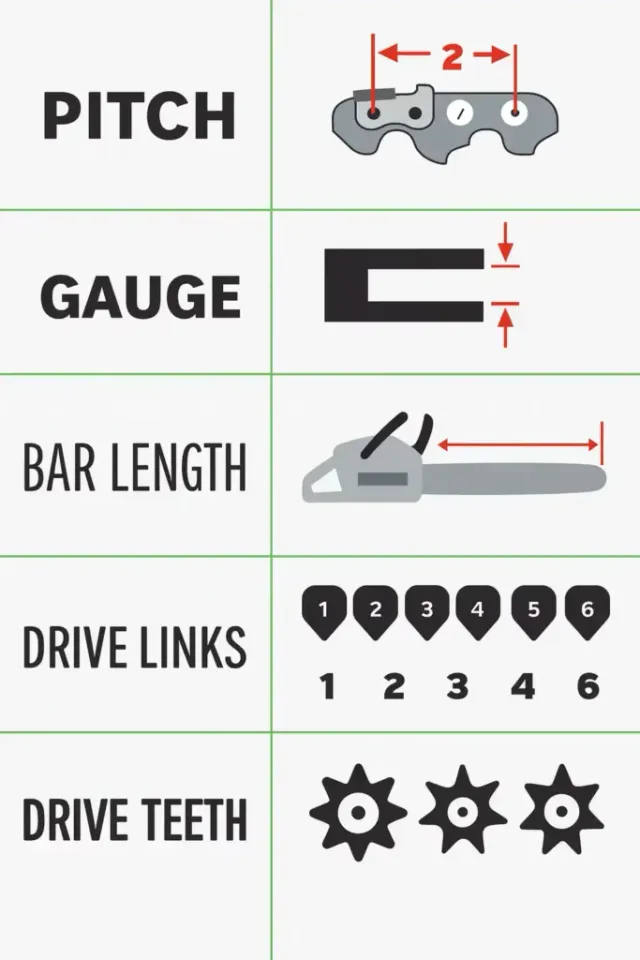Chainsaw chain specs