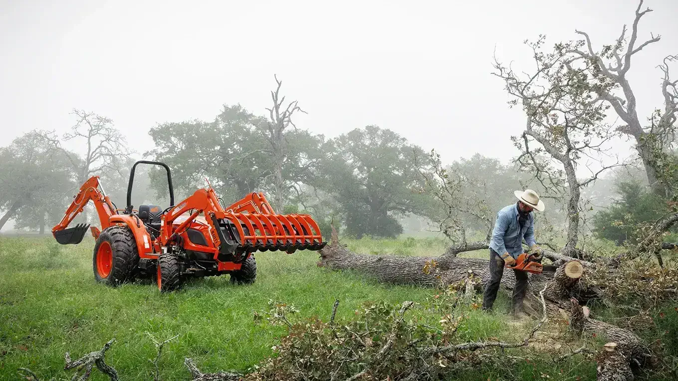 KIOTI tractor at work on a Northwest property