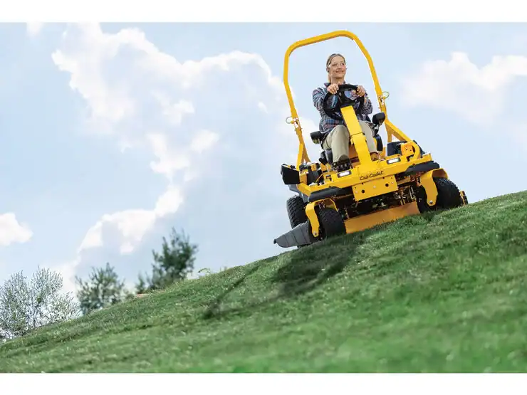 cub cadet ztxs zero turn mower on steep slope